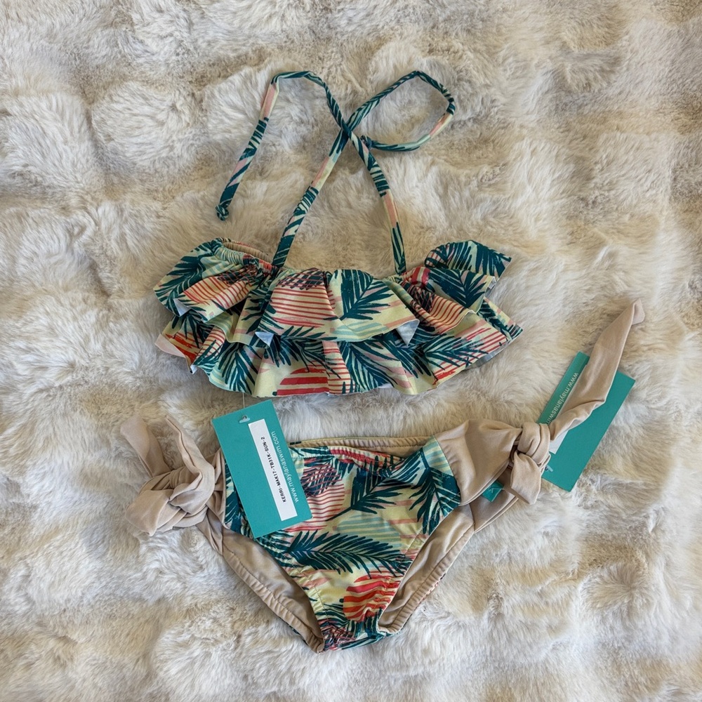 Tropical Print Kids Bikini